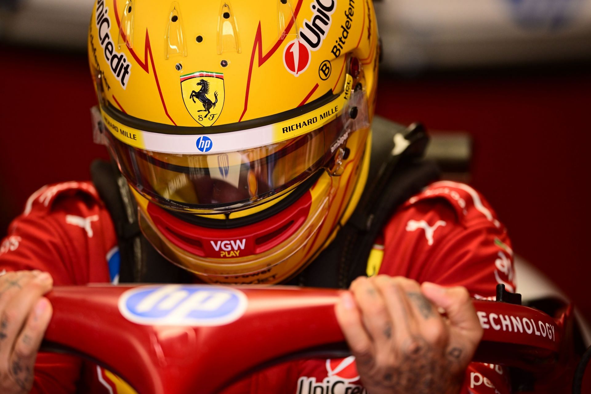 Lewis Hamilton at the qualifying for the 2025 F1 Grand Prix of Belgium - Source: Getty